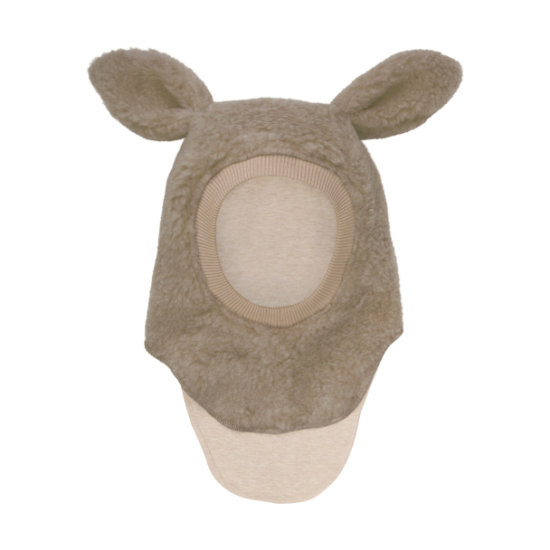 Balaclava Ears Wool Teddy - Camel Melange - Image 1