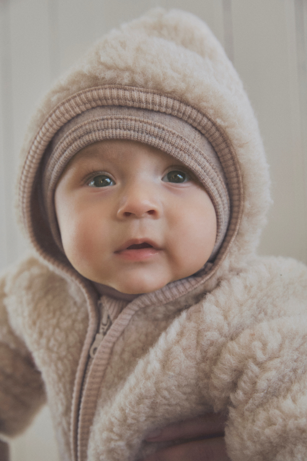 Pram Suit Wool Teddy - Cement - Image 5