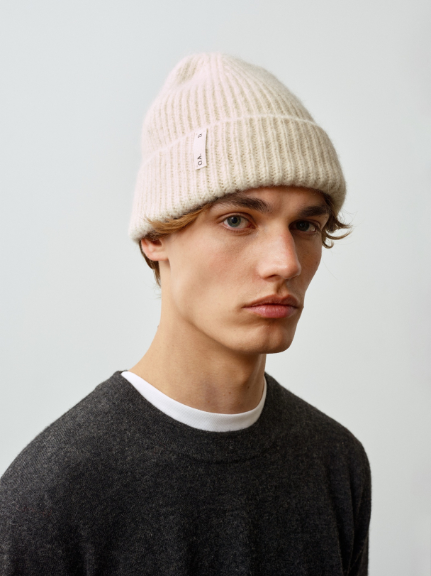 O.A.D. RIbbed Beanie White - Image 1