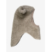 Balaclava Ears Wool Teddy, Camel Melange - Huttelihut