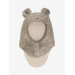 Balaclava Ears Wool Teddy, Camel Melange - Huttelihut