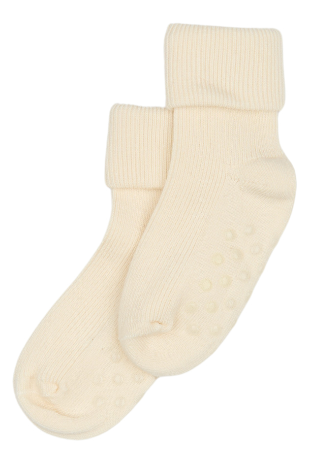 Bamboo Baby Non-Slip Socks - Off White - Image 1