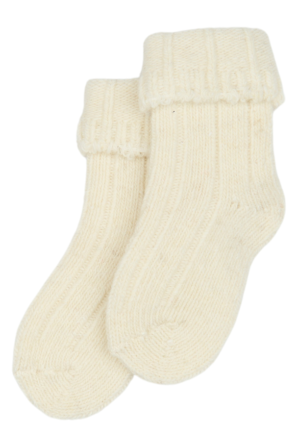 Wool Heavy Baby Socks - Off White - Image 1