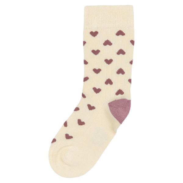 minipop | Bamboo Heart Socks - Off White/Pale Pink