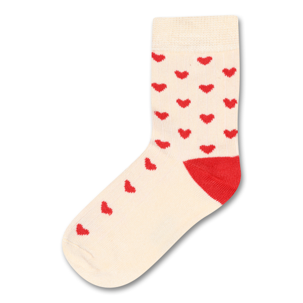 Bamboo Heart Socks - Bright Red