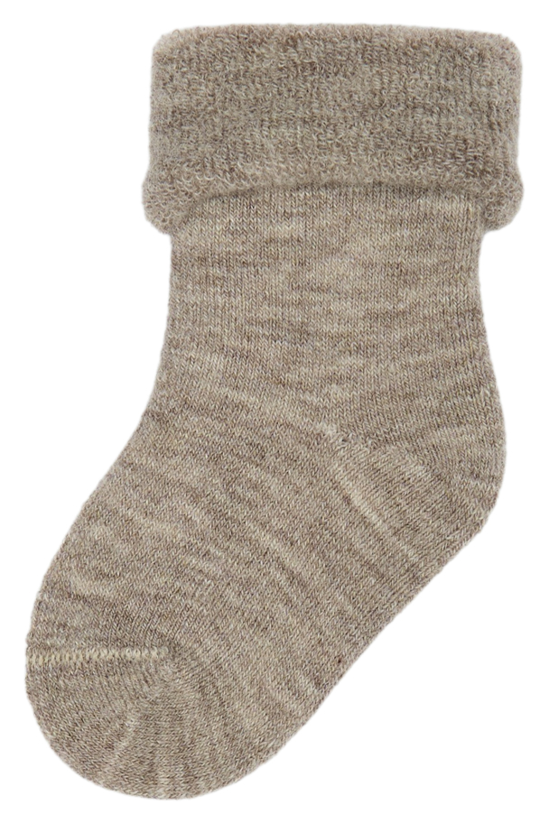 Wool Baby Socks - Brown Melange - Image 3