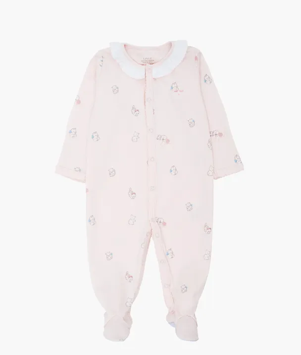 Kittens Ruffled Footie - Pink - Image 1