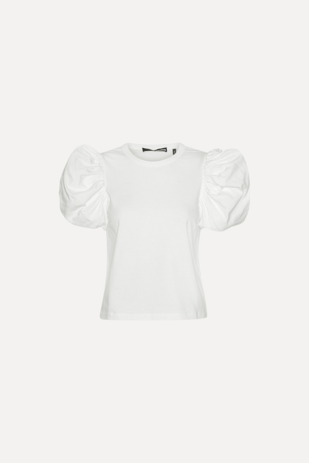 Puff Sleeve T-Shirt - White - Image 2