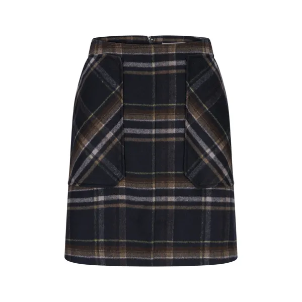 Adam Check Skirt Dk. Navy        |       Adam Check Skirt Dk. Navy fra Katrin Uri