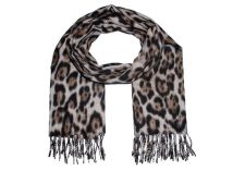 Skjerf Animal Print 70x180 Beige