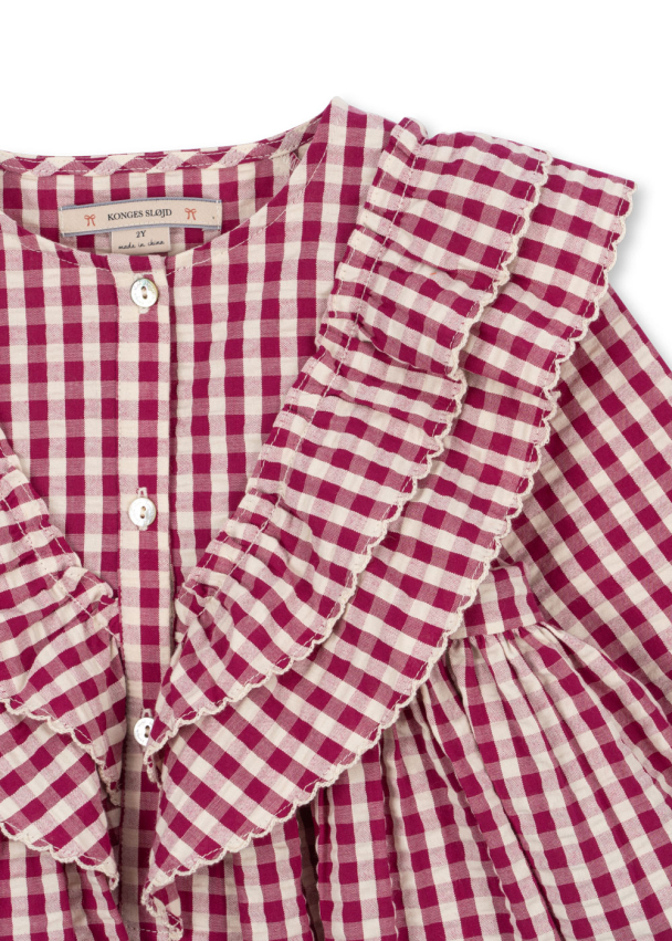 Kim Dress - Sangria/Butter Check - Image 3