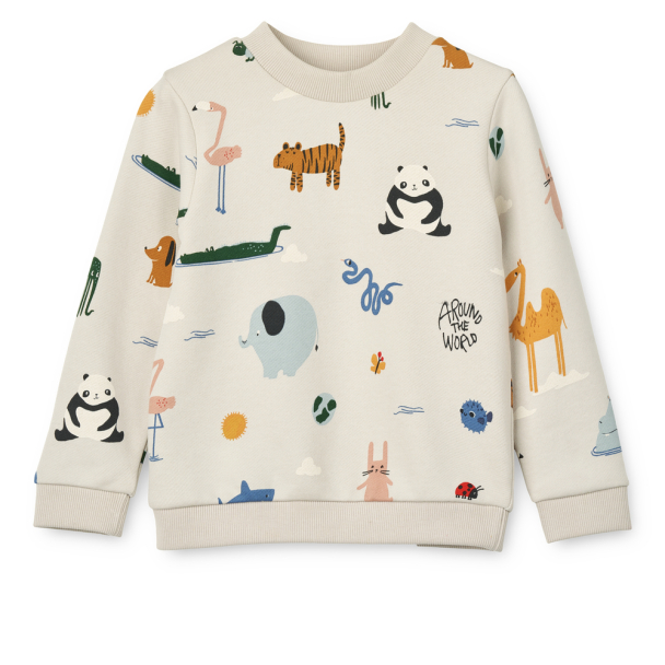 Thora Printed Sweatshirt - Around The World/Sandy - Image 1