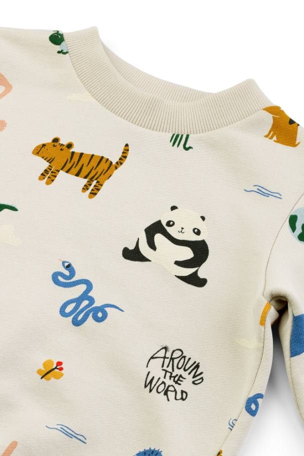 Thora Printed Sweatshirt - Around The World/Sandy - Image 5