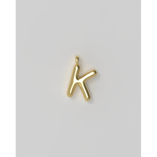 Letter Charm Small Gold Plated - K