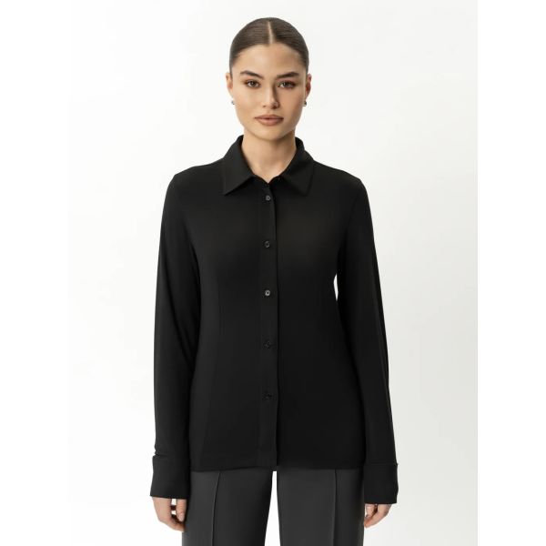 Fitted Jersey Shirt Black