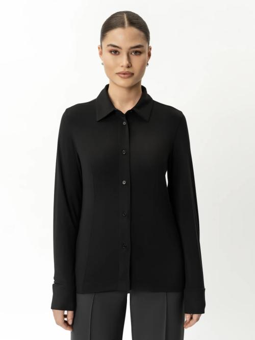 Fitted Jersey Shirt Black