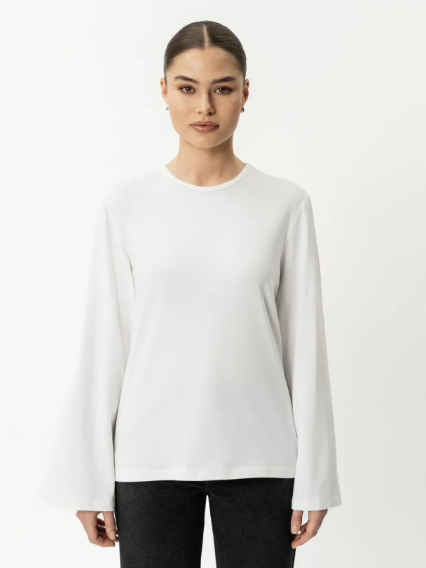 Pima Long-sleeve T-shirt White - Image 1