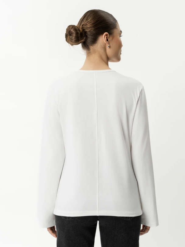 Pima Long-sleeve T-shirt White - Image 3