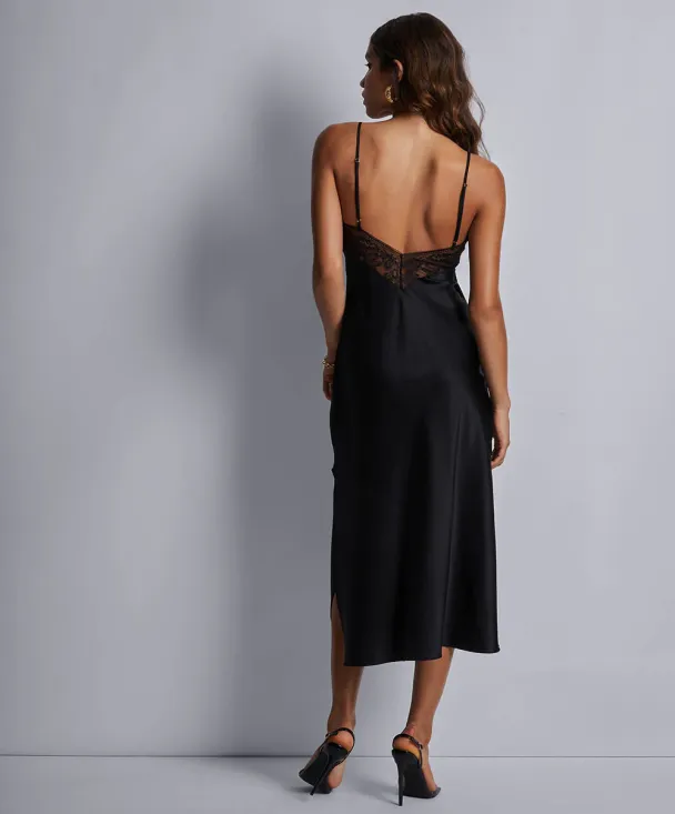 Midnight wisper silke nattkjole, sort - Image 3