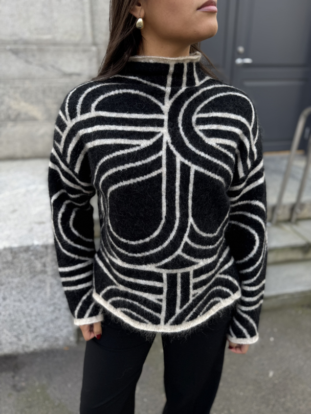 Signa Knit T-Neck - Black  - Image 1