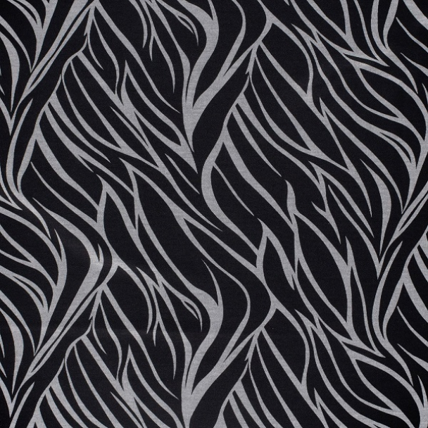 Viskose /polyester punto- sort og grå