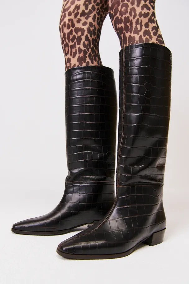 CPH295 CROCO LEATHER BROWN - Image 3