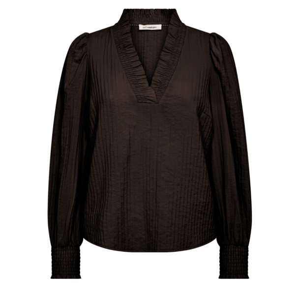 Shina Brown V-Blouse     |      Shina Brown V-Blouse fra Co´Couture
