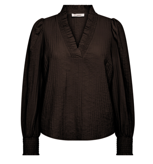Shina Brown V-Blouse     |      Shina Brown V-Blouse fra Co´Couture