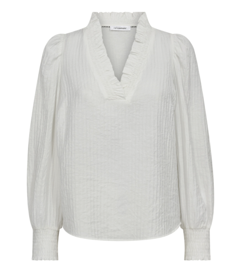 Shina Off-White V-Blouse     |      Shina Off-White V-Blouse fra Co´Couture