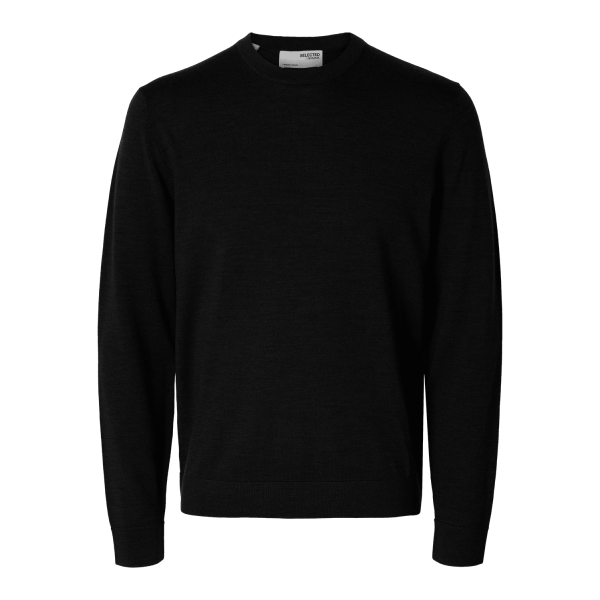 Tray  Merino Brushed Relaxed Crew - Black