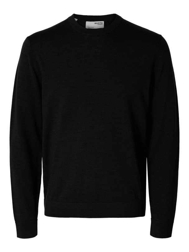 Tray  Merino Brushed Relaxed Crew - Black - Image 1