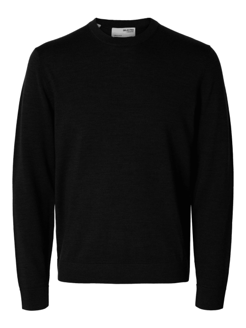 Tray  Merino Brushed Relaxed Crew - Black