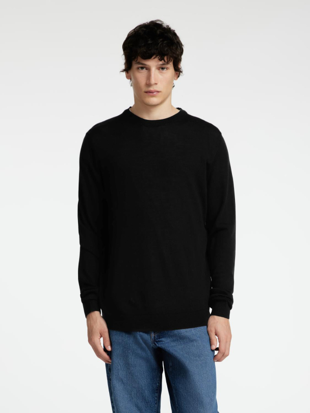 Tray  Merino Brushed Relaxed Crew - Black - Image 2