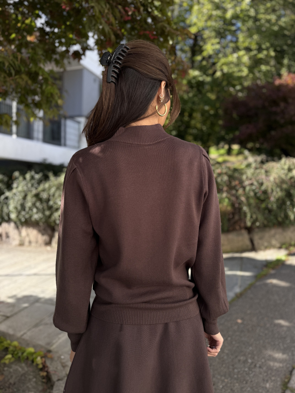 Fonny Knit Pullover - Chocolate Brown   - Image 3