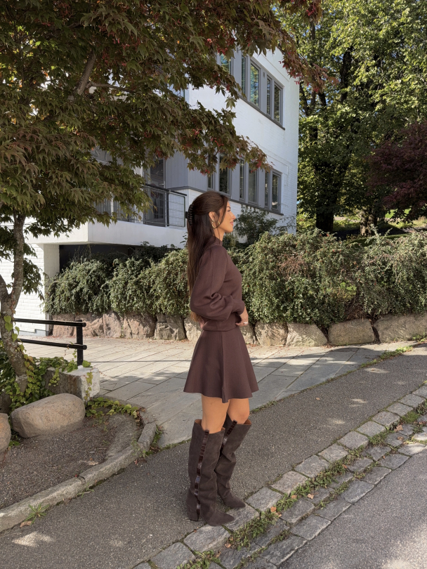 Fonny Knit Skirt - Chocolate Brown - Image 5