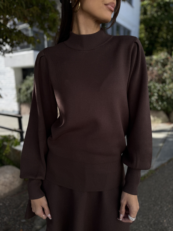 Fonny Knit Pullover - Chocolate Brown   - Image 1