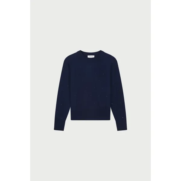 Lidi Rhinestone Pullover Midnight Blue  |   Lidi Rhinestone Pullover Midnight Blue fra Fabienne Chapot