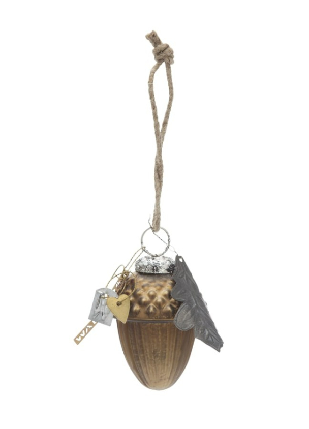 Juletrepynt Eikenøtt Brun - H 7 cm