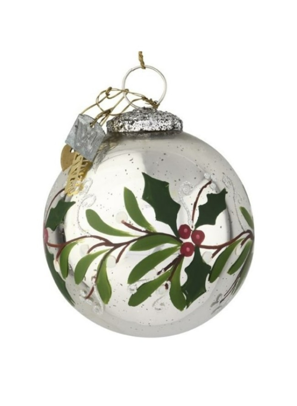 Julekule Sølv Misteltegn - D 10 cm