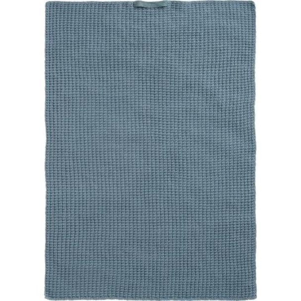 Kjøkkenhåndkle støv blått strikket 40x60