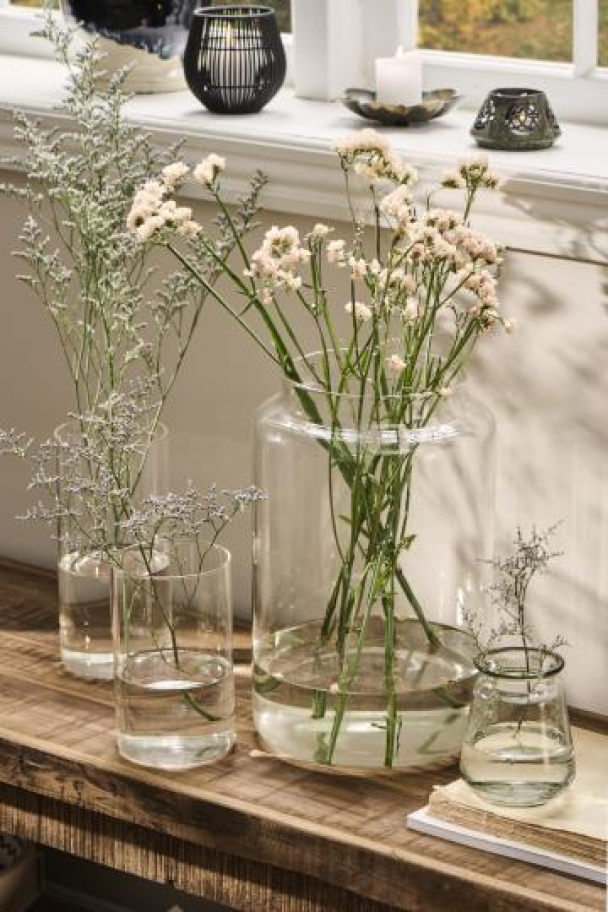 Sylinderformet glassvase Florum