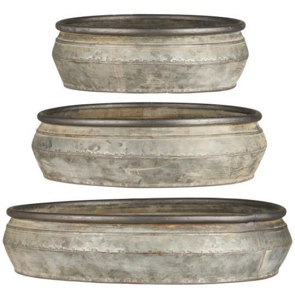 Plante skål i sink urban garden stor