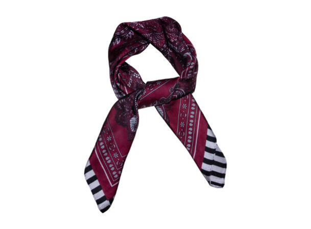 Skjerf Mønstret Vinrød 70X70 - Image 1