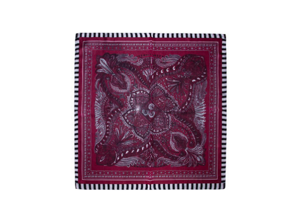 Skjerf Mønstret Vinrød 70X70 - Image 2