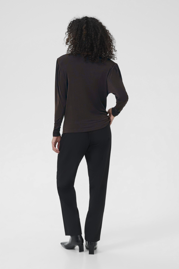 KAgina Jersey Bluse Brun - Image 2