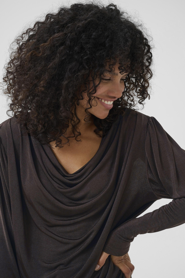 KAgina Jersey Bluse Brun - Image 4