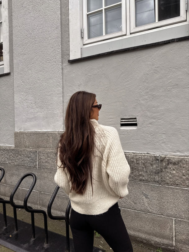 Anjuli Knit Zip Cardigan - Snow White  - Image 4