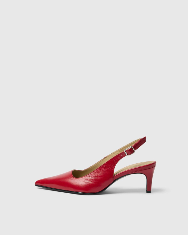 Isla Leather Pointy Slingback - Equestrian Red  - Image 1