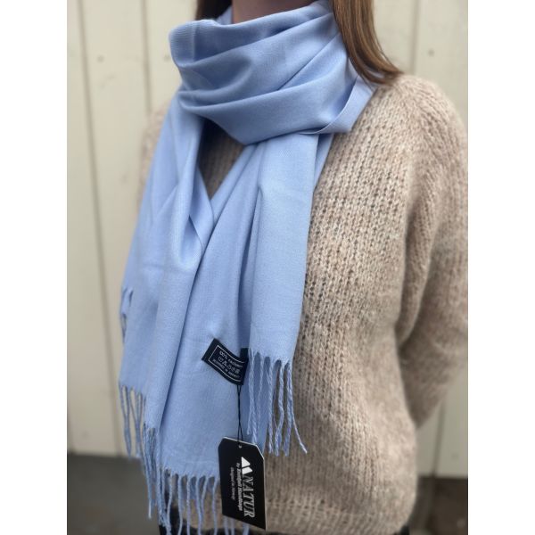 Cashmere skjerf -  Lys blå