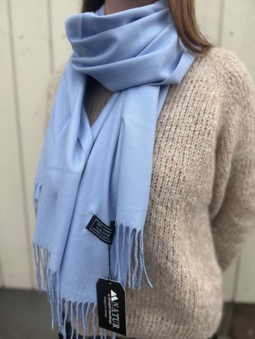 Cashmere skjerf -  Lys blå